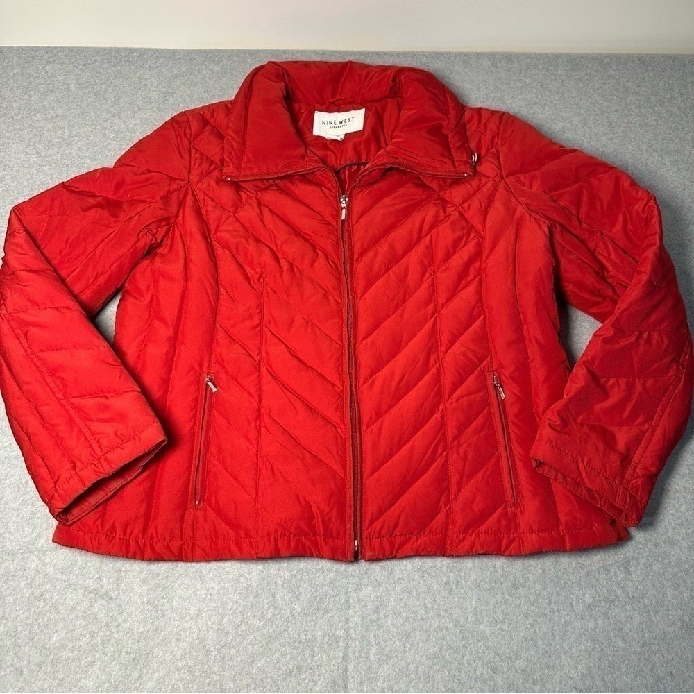 Nine West‎ Separates Women's Red Quilted Puffer Jacket Size XXL